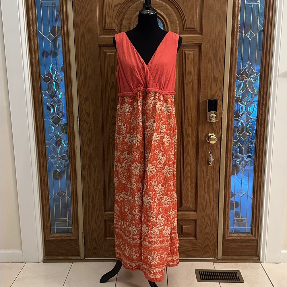 001 Charter Club Tropical Flower Maxi Dress